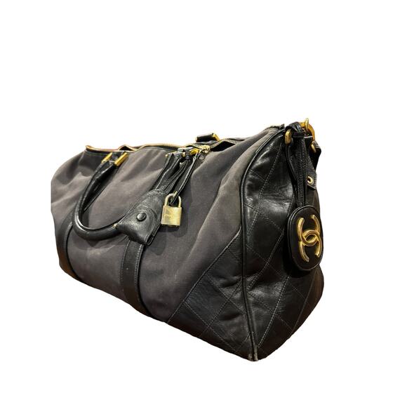 Chanel Vintage Leather + Nylon Duffel - Picture 7 of 8